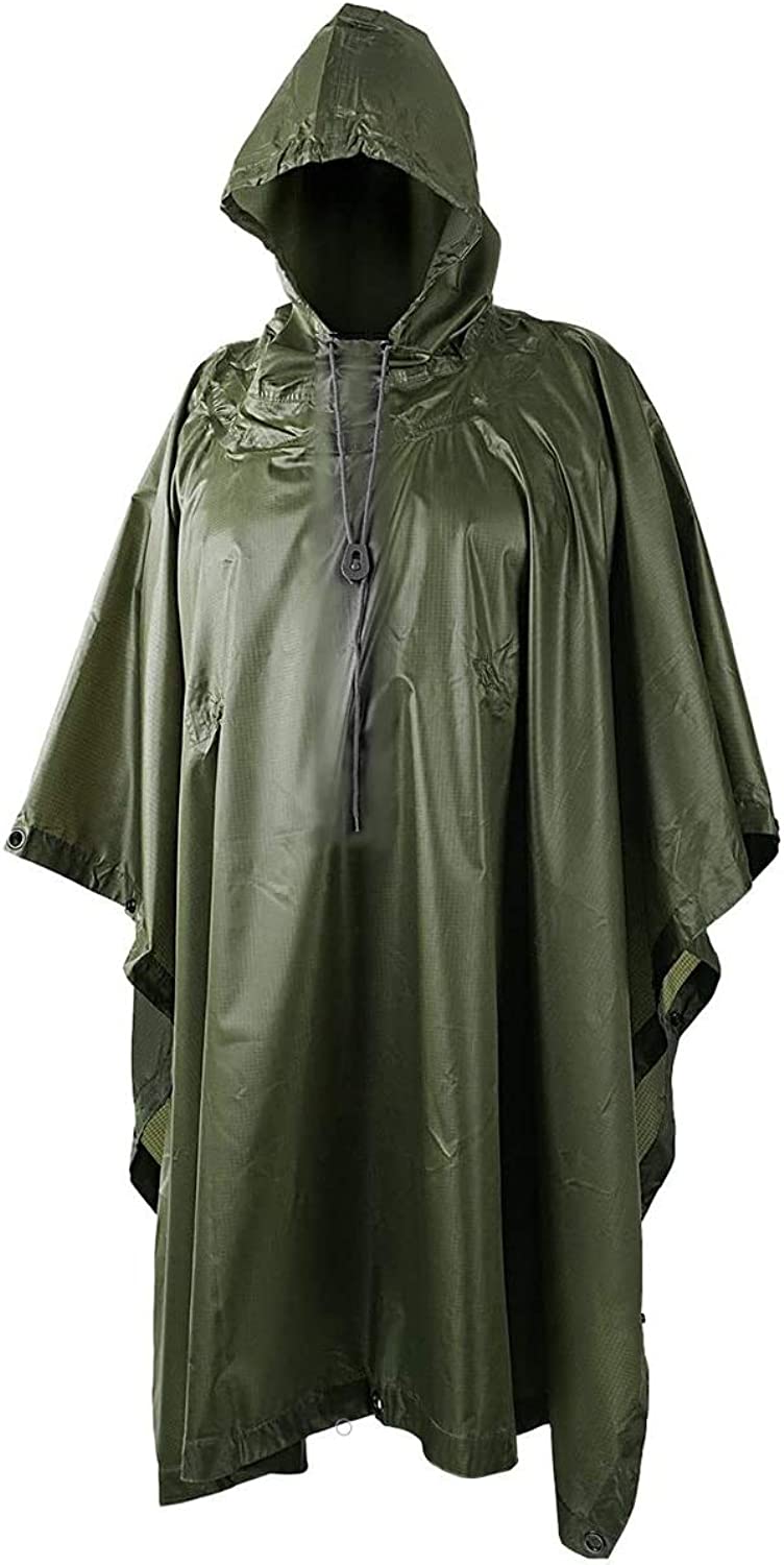M MCGUIRE GEAR Heavy Duty Poncho 100% Nylon Ripstop, Urethane Coated, DWR, Waterproof, Mil-Spec, Made in USA