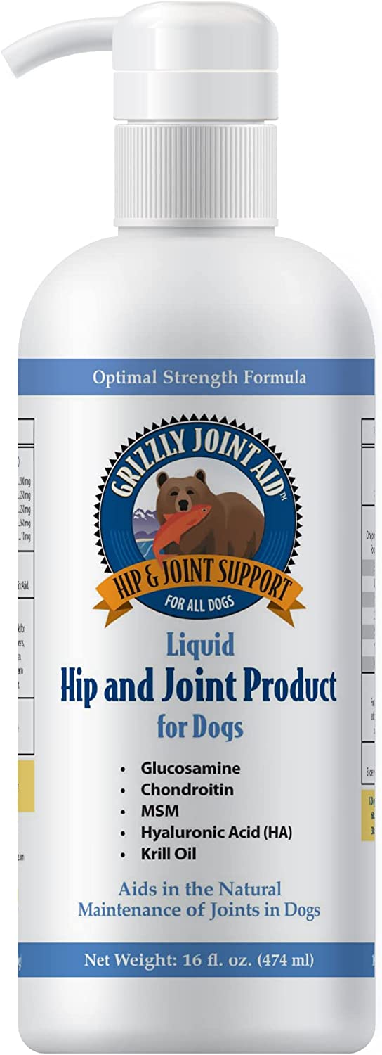 Grizzly Joint Aid for Dogs Liquid Hip and Joint Support (Extra Strength), 16 fl oz