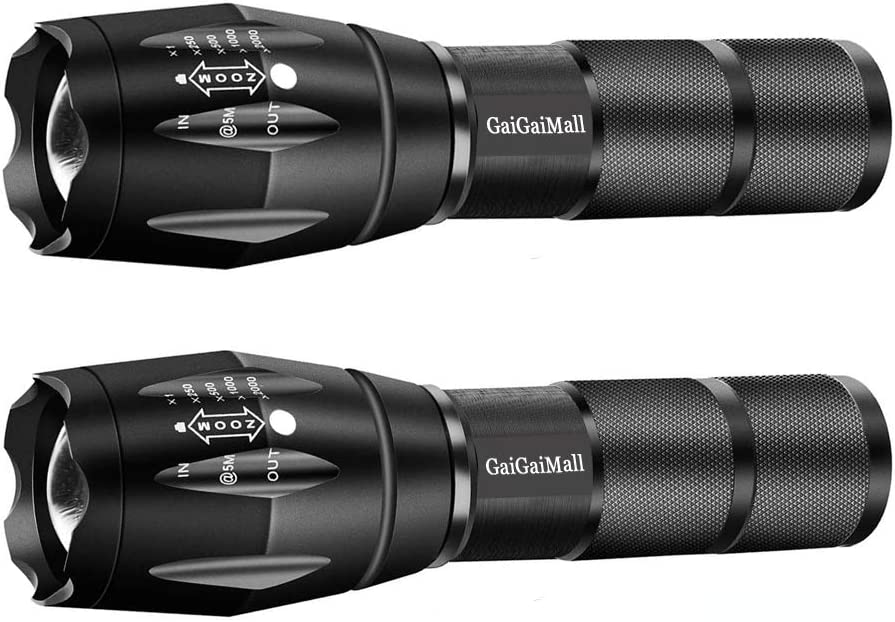 Military Grade Tactical LED Flashlight XML T6 3000 Lumens Torch with 5 Light Mode, Zoomable, Water Resistant