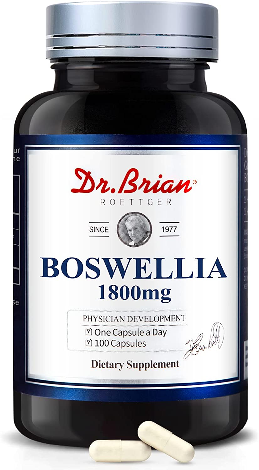 Dr. Brian Boswellia Capsules 100ct 90% Boswellic Acids Boswellia Extract 450mg from Boswellia Serrata Support Joint Cartilage Health Back Knee Hip Pain Relief Anti inflammatory Immunity Booster Vegan