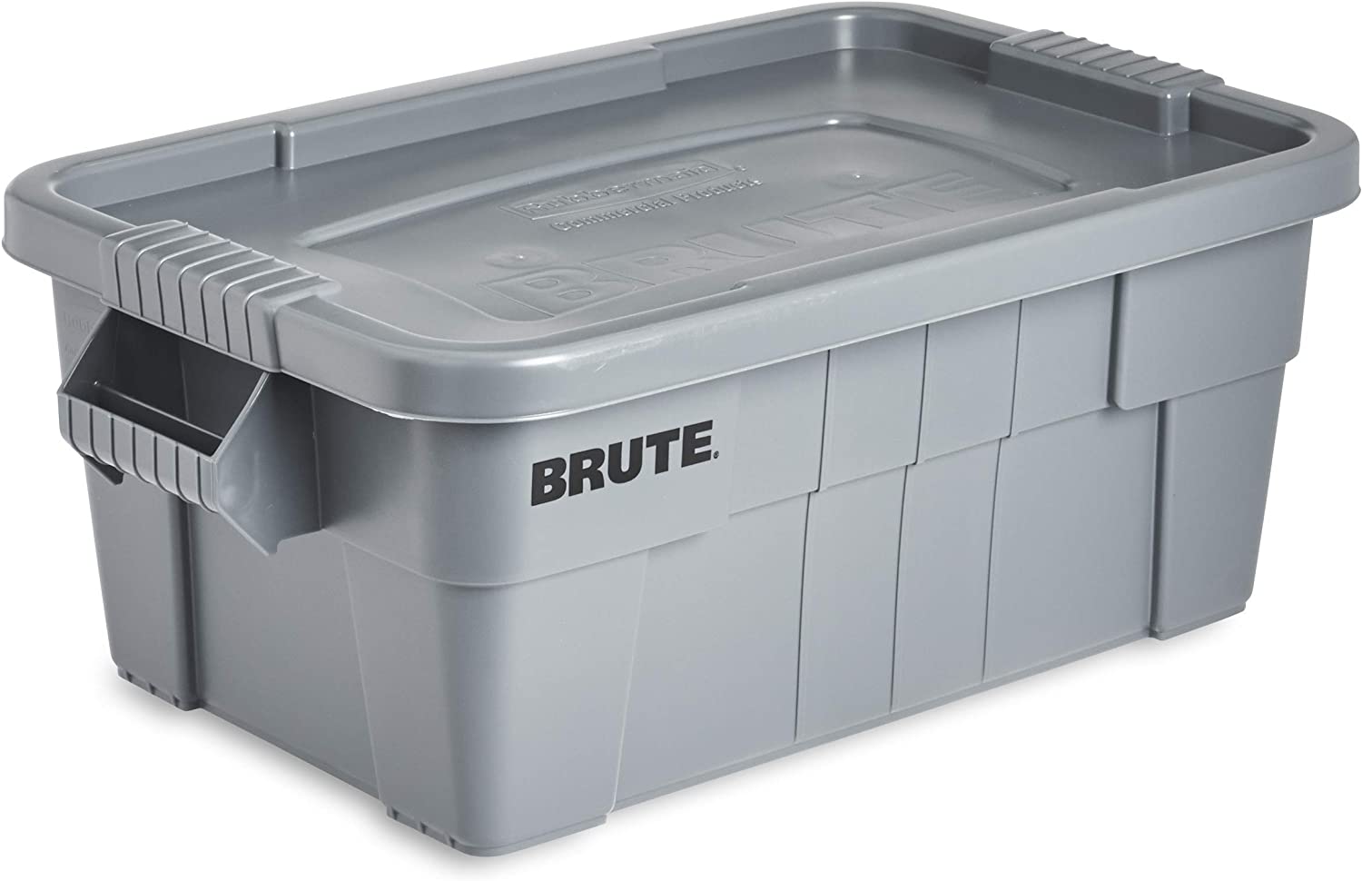 Rubbermaid Commercial BRUTE Tote Storage Bin with Lid, 14-Gallon, Gray (FG9S3000GRAY)