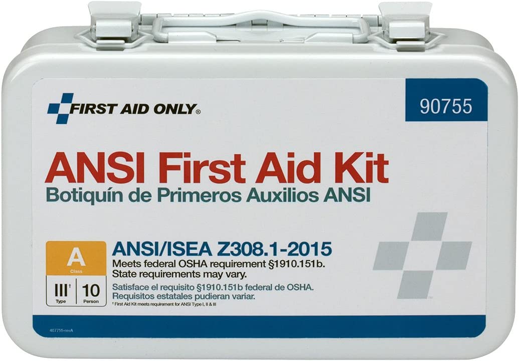 First Aid Only 90755 ANSI 2015 Compliant 10 Person Bulk Class A, Metal, Weatherproof