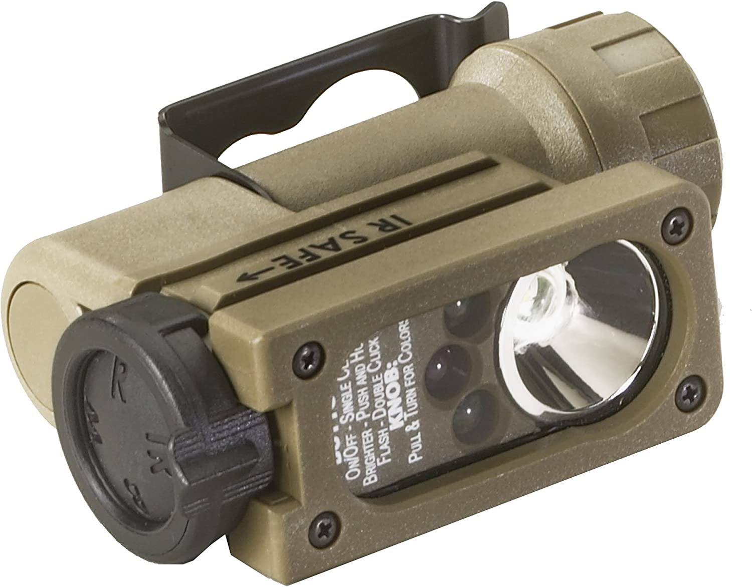 Streamlight 14102 Sidewinder 55-Lumens Compact Tactical Flashlight with LEDs, Helmet Mount and CR123A Lithium Battery, Coyote