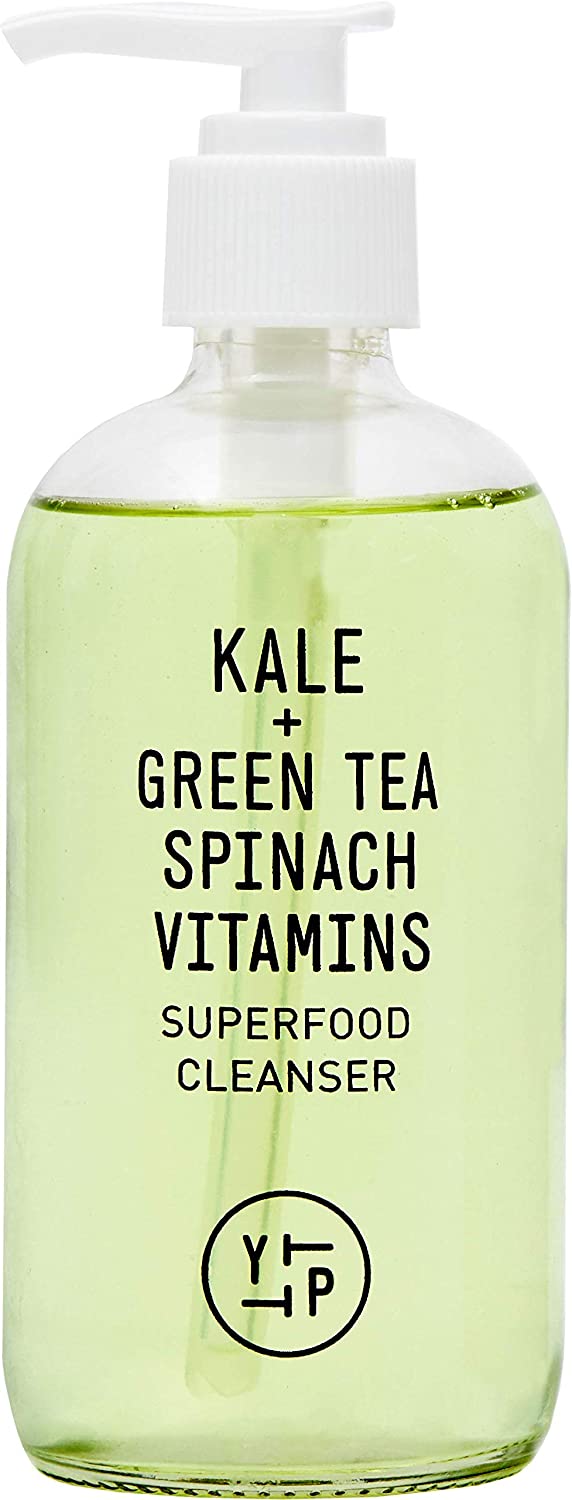 Youth To The People Kale + Green Tea Facial Cleanser – Gentle Superfood Blend of Spinach, Alfalfa, Vitamins C + E – Pore Minimizer, Makeup Remover & pH Balanced Gel Face Wash for Glowing Skin (8oz)