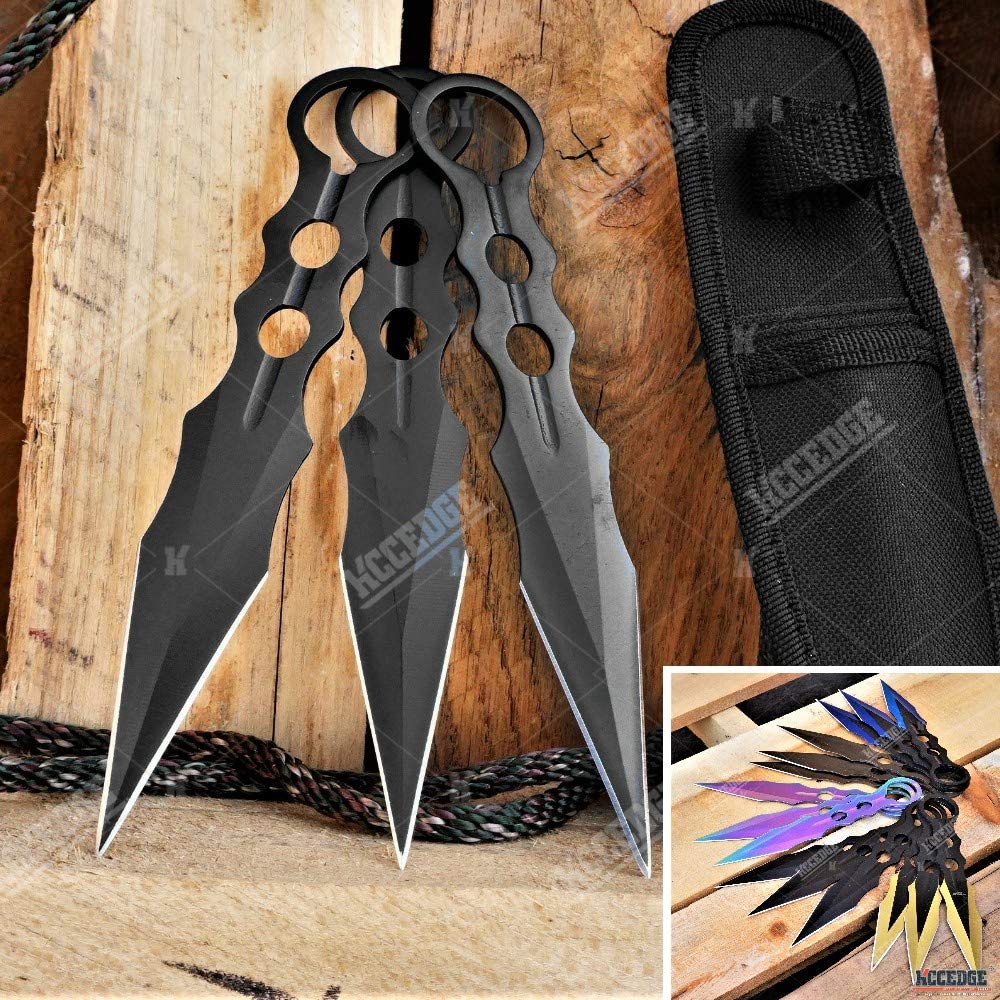 KCCEDGE BEST CUTLERY SOURCE Tactical Knife Survival Knife Hunting Knife Throwing Knives Set Fixed Blade Knife Razor Sharp Edge Camping Accessories Camping Gear Survival Kit Survival Gear 74663