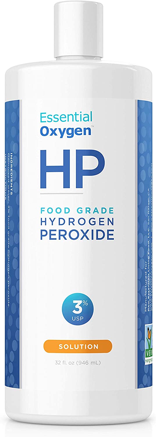 Essential Oxygen Food Grade Hydrogen Peroxide 3%, Natural Cleaner, Refill, 32 Fl Oz