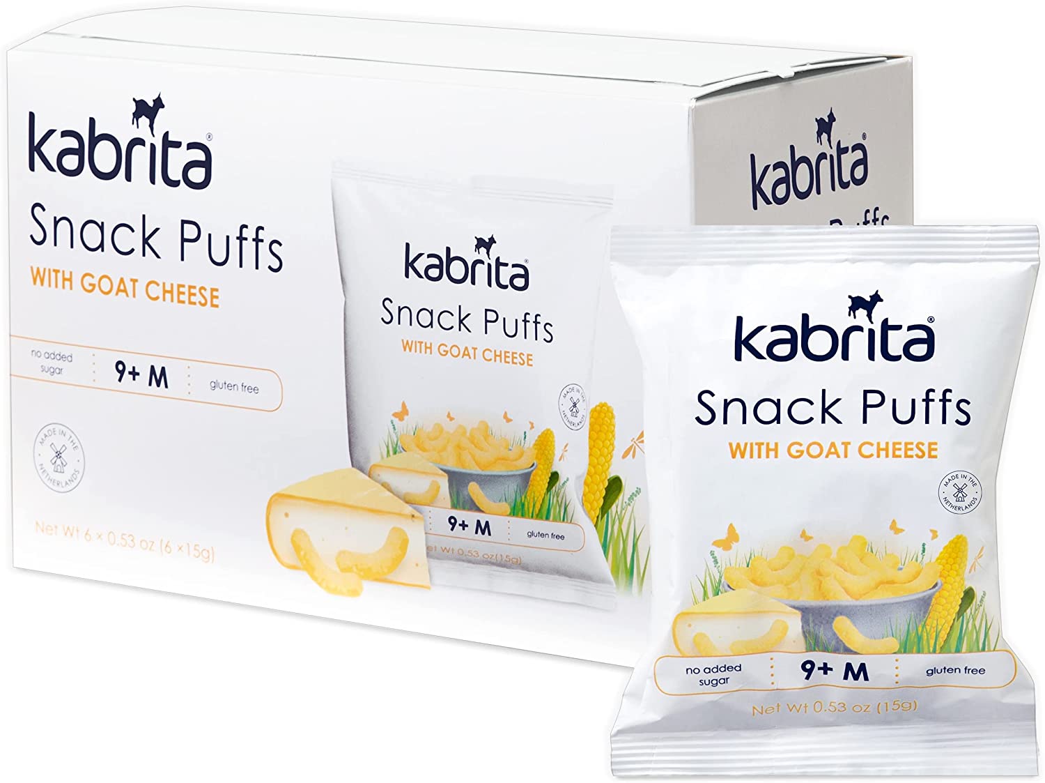 Kabrita Snack Puffs With Goat Cheese, 6 Packs