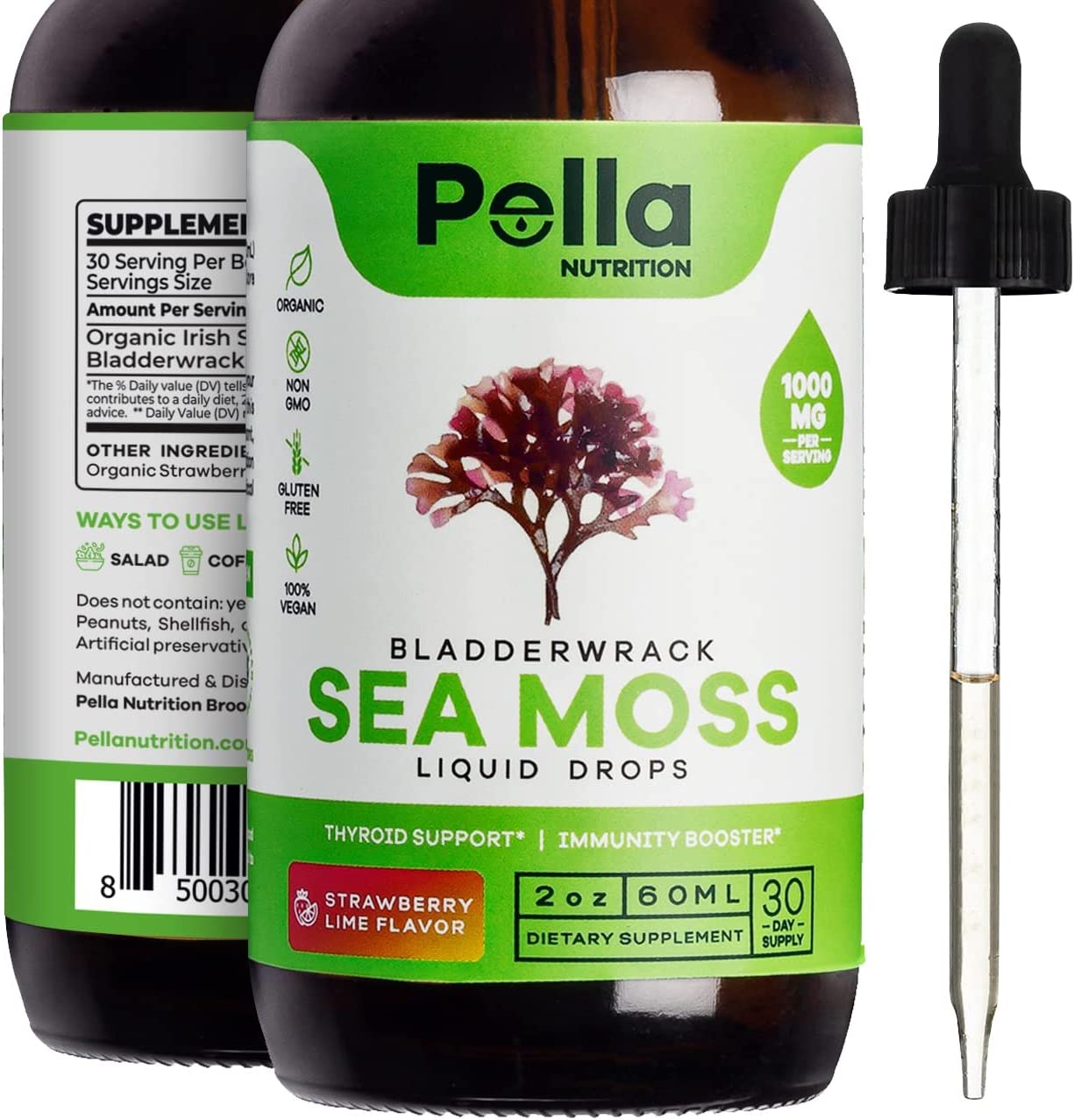 Sea Moss – Organic Liquid Drops – 1000mg – 4X Stronger Than Pills & Capsules – Ultra Concentrated Irish Moss 2oz Natural & Advanced Superfood, Immunity Booster – Joint, Digestion, and Thyroid Support