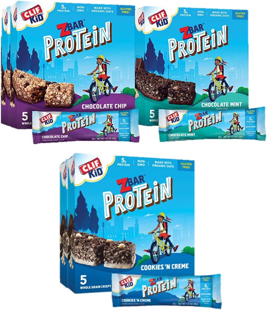 Clif Kid ZBAR – Protein Granola Bars – Variety Pack – Gluten Free – Non-GMO – Lunch Box Snacks (1.27 Ounce Energy Bars, 18 Count)