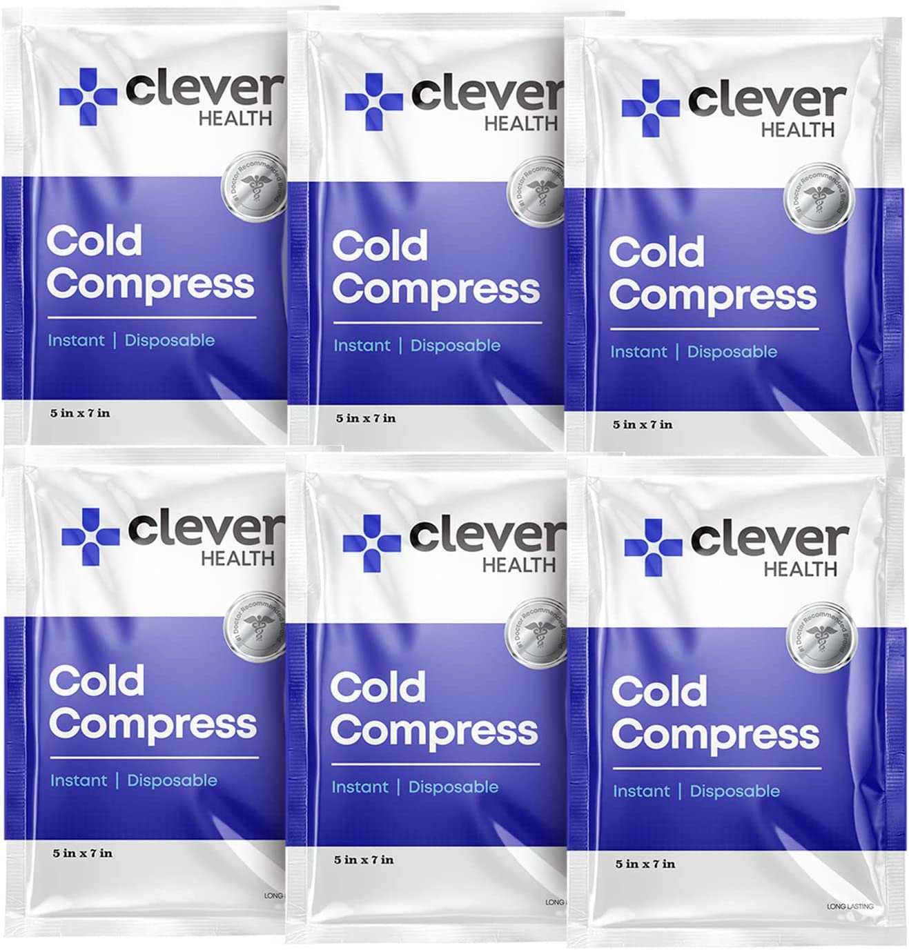Instant Cold Pack | Disposable Ice Packs – Cold Therapy – for Injuries, Swelling, Inflammation, Muscle Strains, Sprains, Perfect for First aid Kit, outdoor activities, Athletes. 5×7 Inches, 6 Pack.
