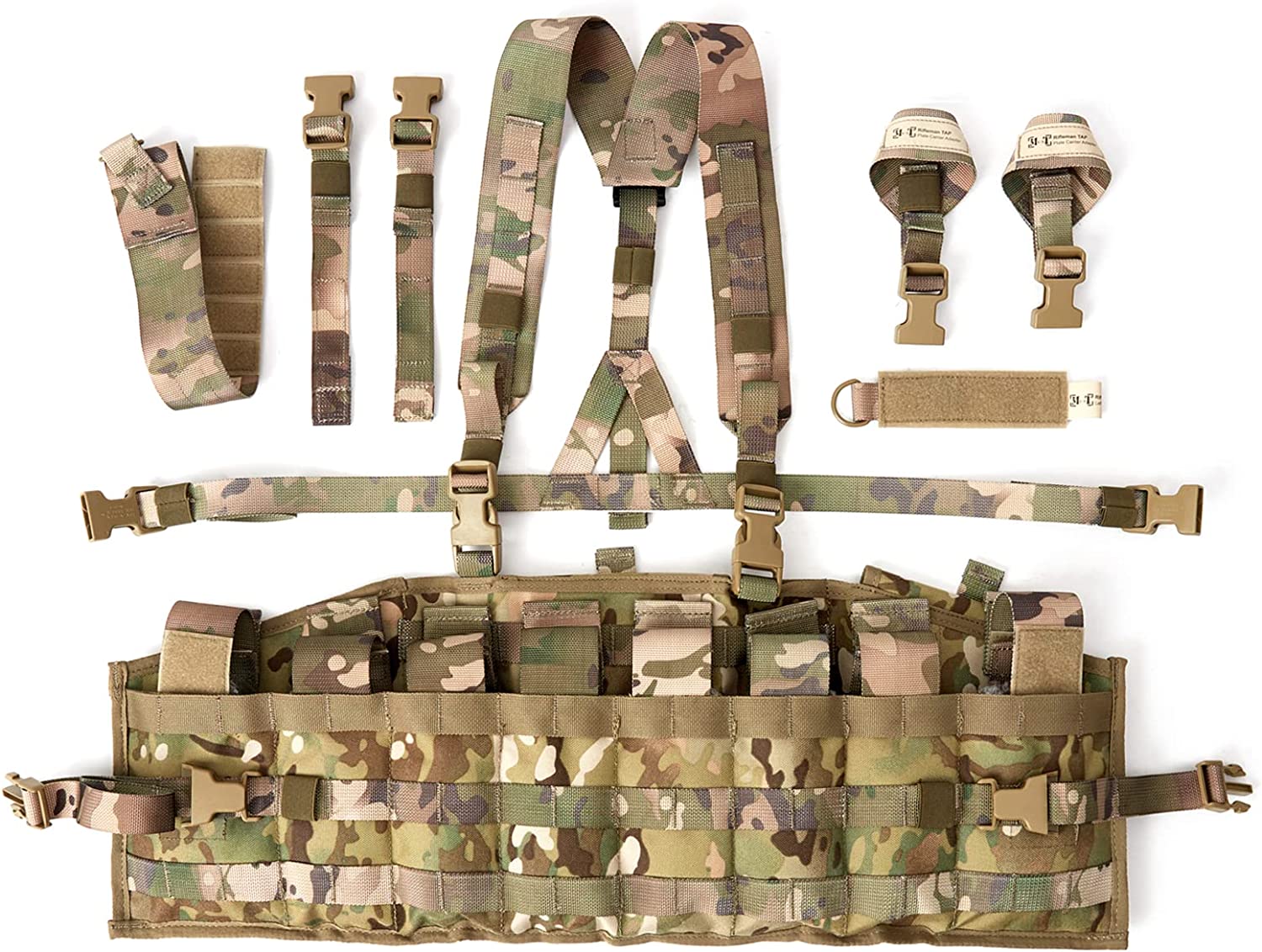 MT Military Chest Rig MOLLE II Tactical Assault Panel (TAP) Vest Army Vest with Straps Multicam