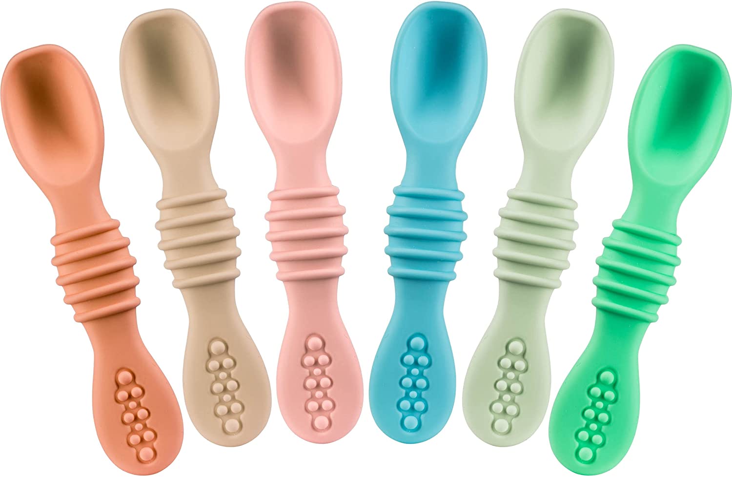 Silicone Baby Spoons First Stage Infant Feeding Spoon for Baby Led Weaning BPA Lead Phthalate and Plastic Free, Great Gift Set