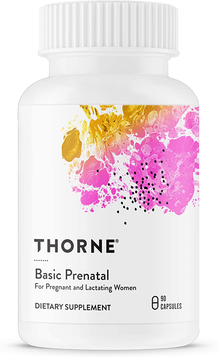 Thorne Basic Prenatal – Well-Researched Folate Multi for Pregnant and Nursing Women Includes 18 Vitamins and Minerals, Plus Choline – 90 Capsules – 30 Servings