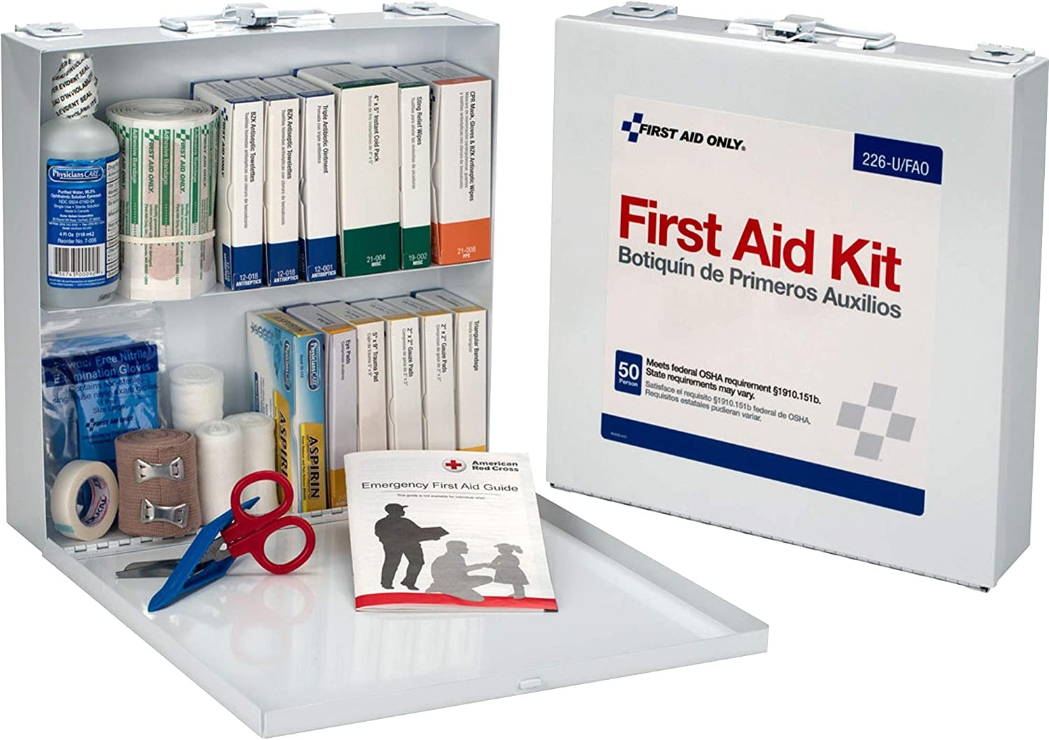 First Aid Only Bulk First Aid Kit, Metal Case, 226-U/FAO