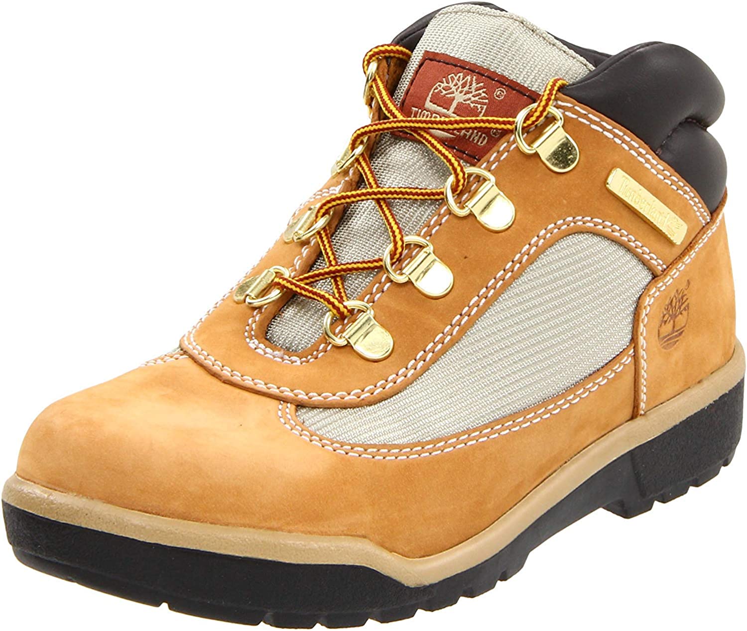 Timberland Leather and Fabric Field Boot (Toddler/Little Kid/Big Kid),Wheat,6 M US Big Kid