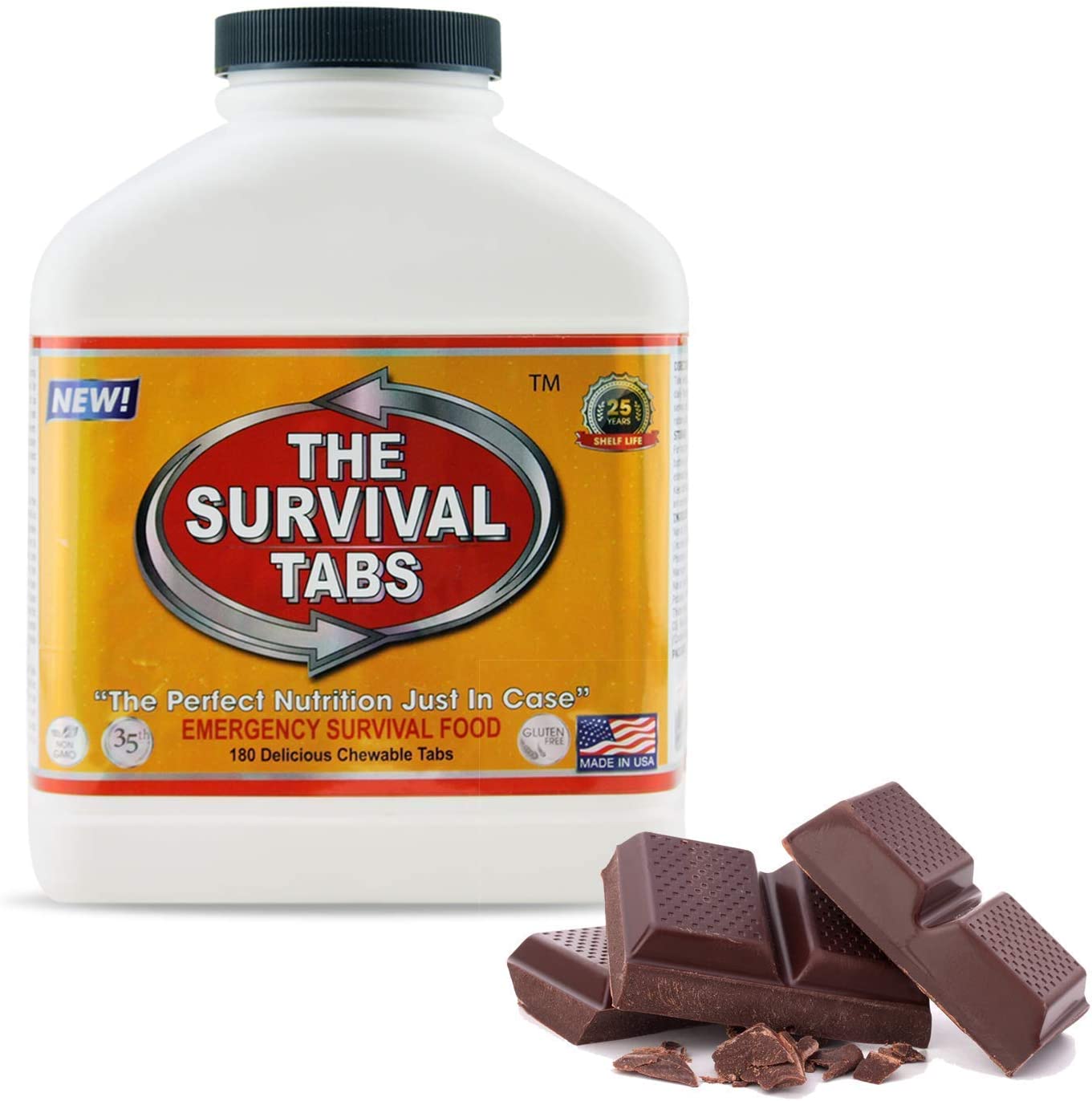 Survival food 15 days survival food supply gluten free and non-GMO chocolate exp 25 years