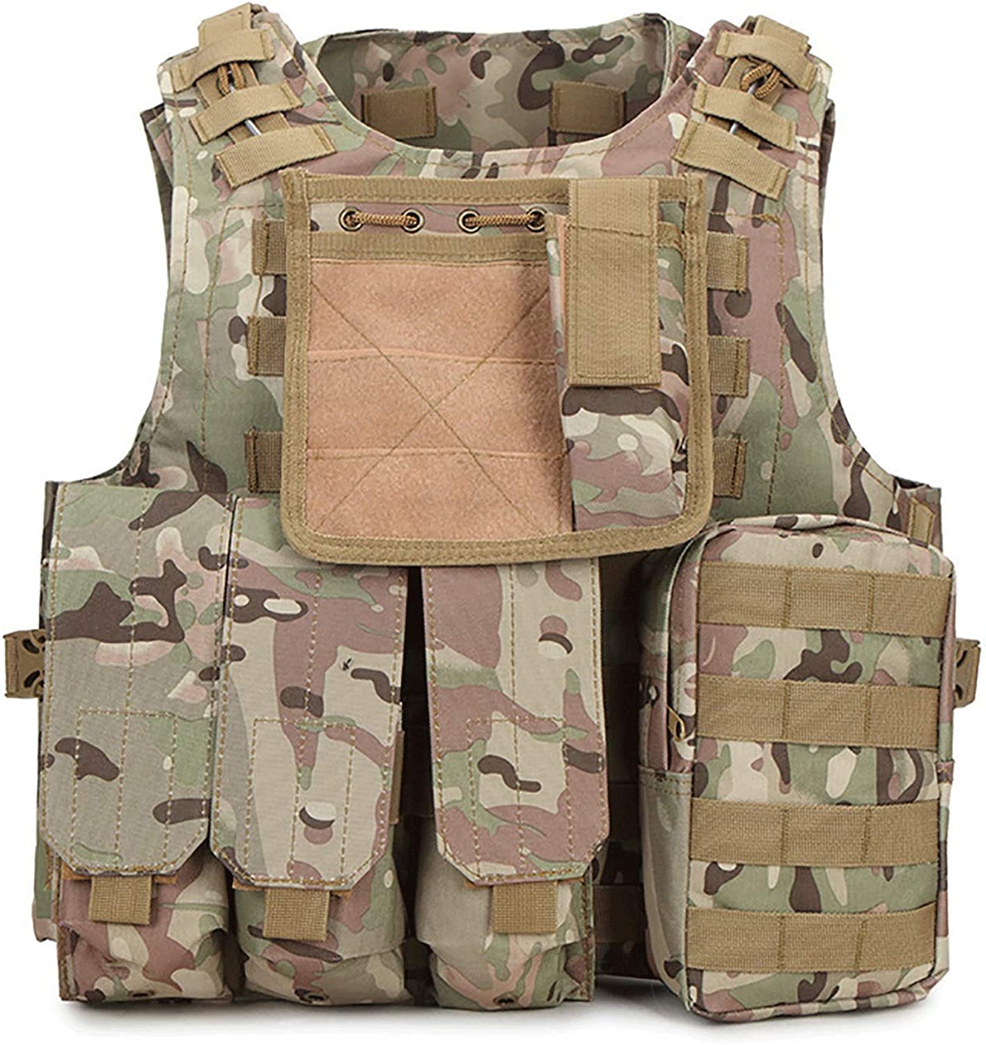 DMAIP Tactical Vest Outdoor Vest Training Vest Adjustable Lightweight for Hiking Climb Cs Breathable Vest