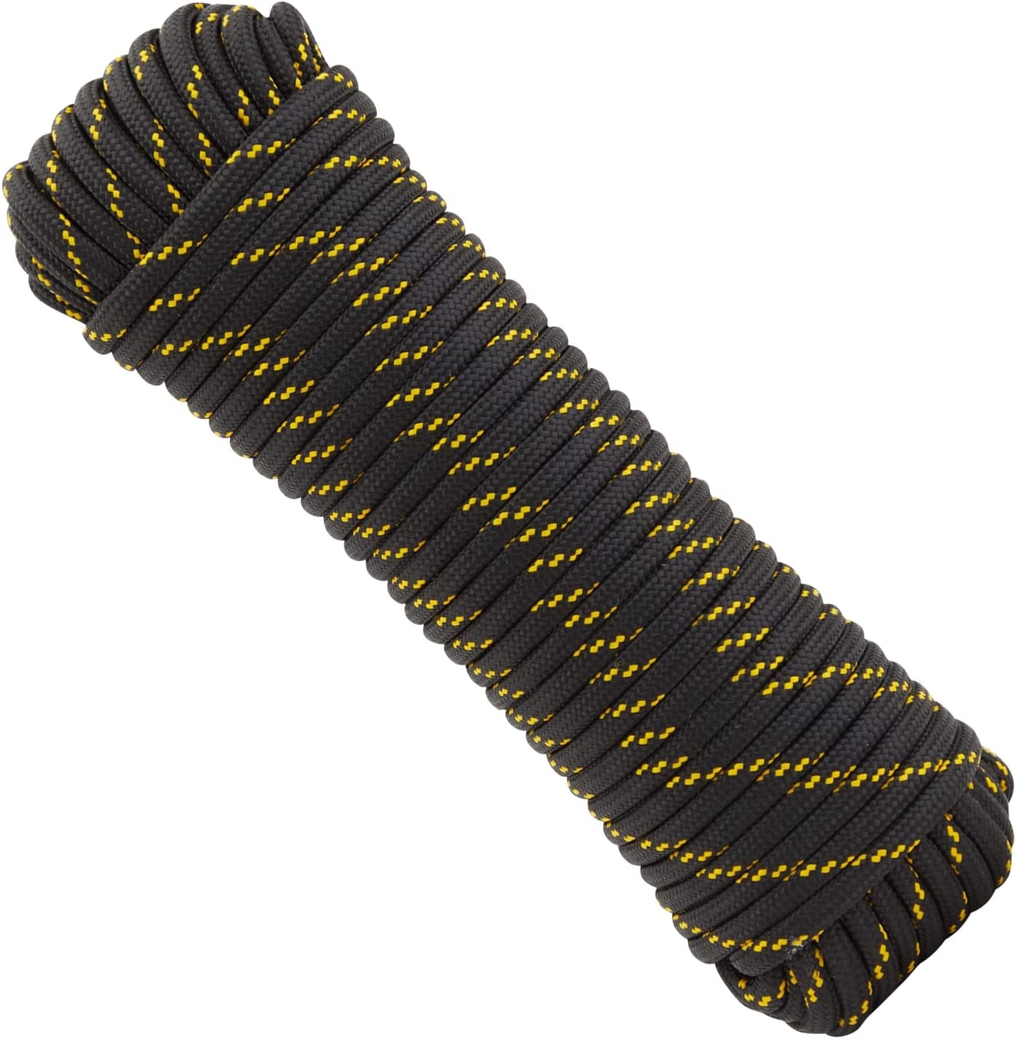 3/8 Inch x 100 Ft Braided Polyester Rope for Knot Tying Practice, Camping, Boats, Trailer Tie Down, Pinata