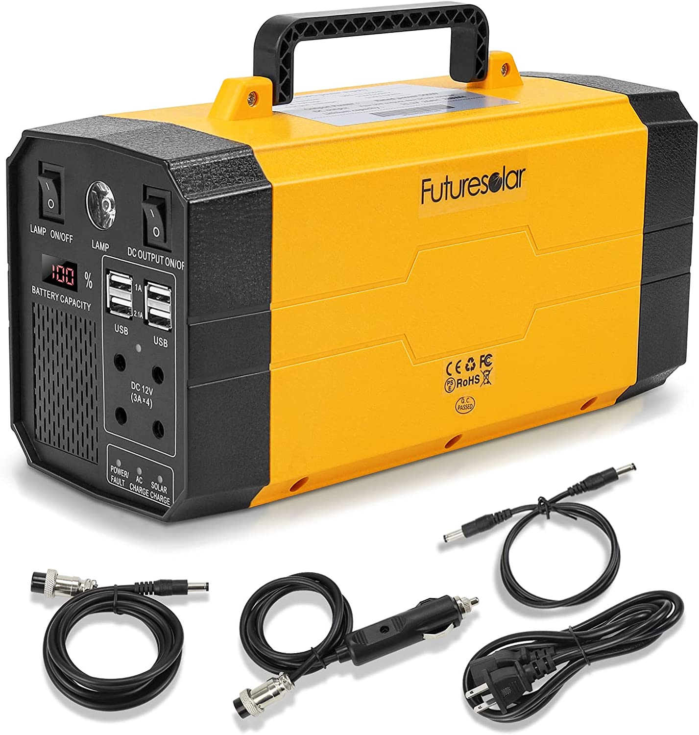 500W Portable Power Station,Solar Generator with 110V AC Outlet/2 DC Ports/4 USB Ports, Backup Battery Pack Power Supply for Outdoor Adventure Load Trip Camping Fishin Emergency