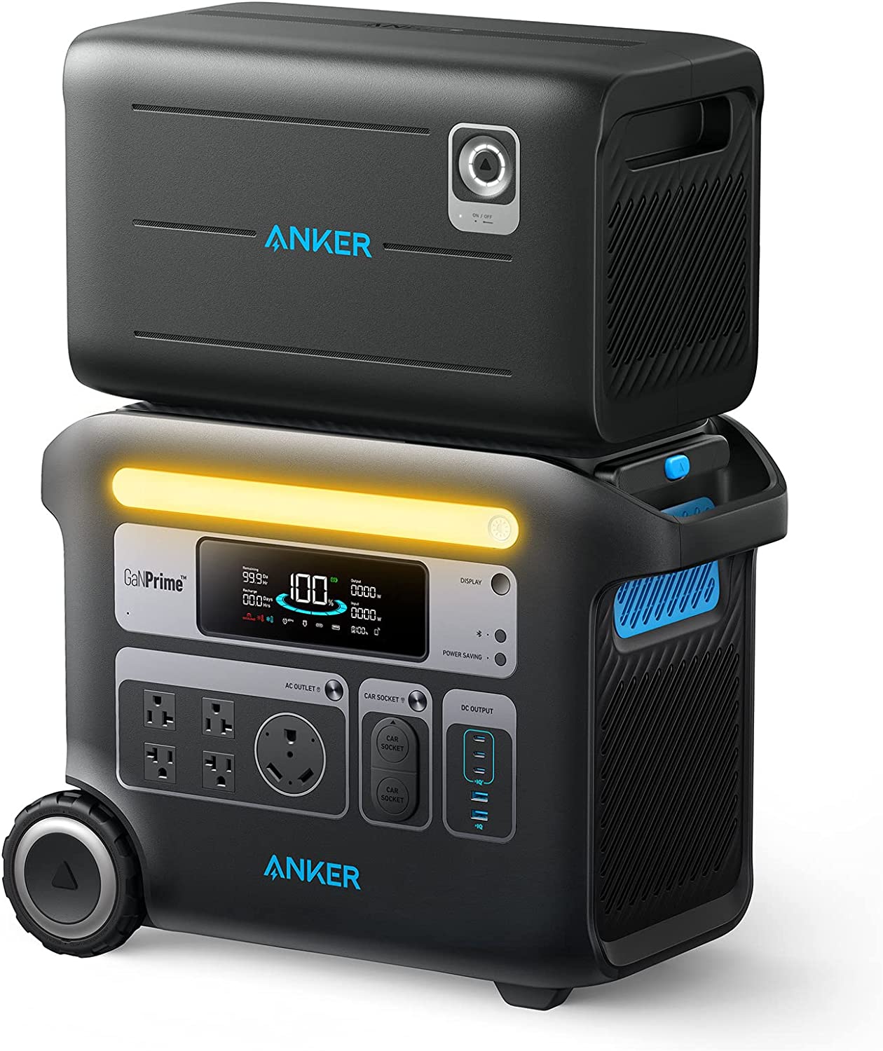 Anker PowerHouse 767 Power Station and 760 Expansion Battery Bundle, 4096Wh LiFePO4 Battery with 4 AC Outlets Up to 2400W, GaNPrime Solar Generator for Home, Outdoor Camping, RV (Solar Panel Optional)
