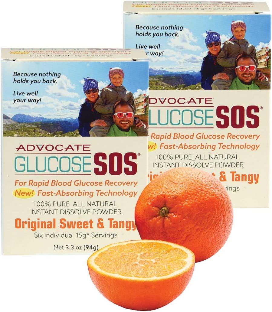 Glucose SOS Glucose Powder for Low Blood Sugar – Fast-Absorption Glucose to Support Blood Sugar Levels – Natural Powder Packets – Instantly Dissolves – No Water Needed – Sweet and Tangy – 12 Packets