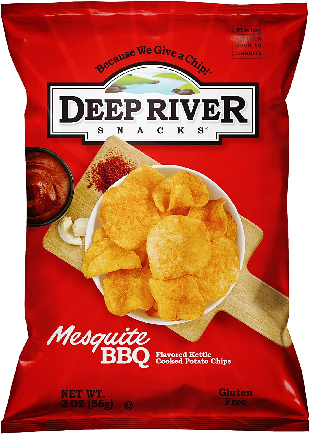 Deep River Snacks Mesquite BBQ Kettle Cooked Potato Chips, 2-Ounce (Pack of 24)
