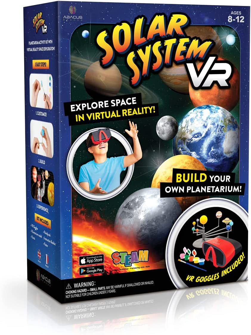 Abacus Brands Virtual Reality Solar System VR Lab – Illustrated Interactive VR Book and STEM Learning Activity Set