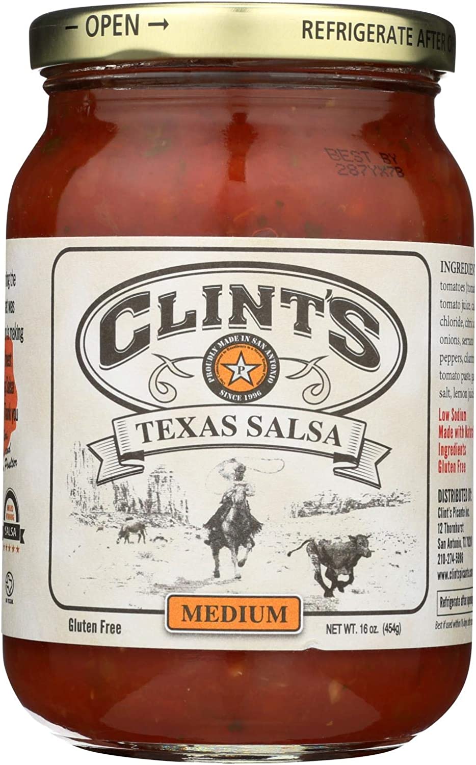 Clint’s Texas Medium Salsa, 16-ounce Jars (Pack of 6)