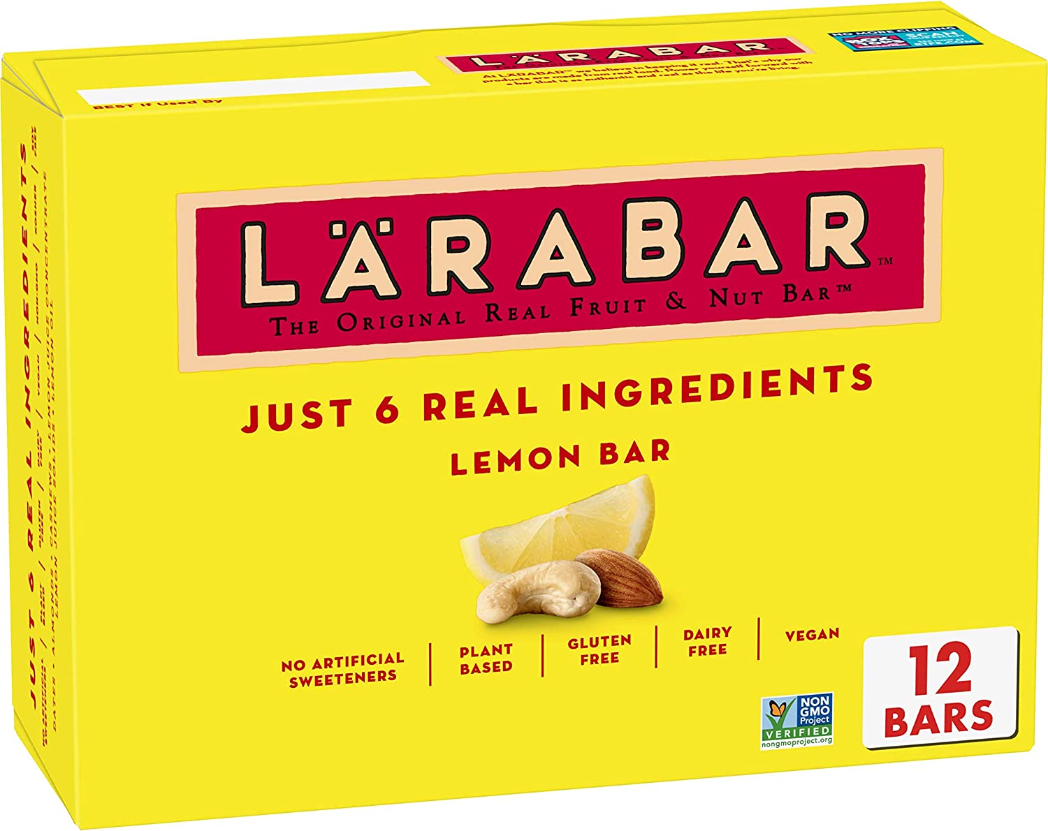 Larabar Lemon Bar, Gluten Free Vegan Fruit & Nut Bars, 1.6 oz bars, 12 ct