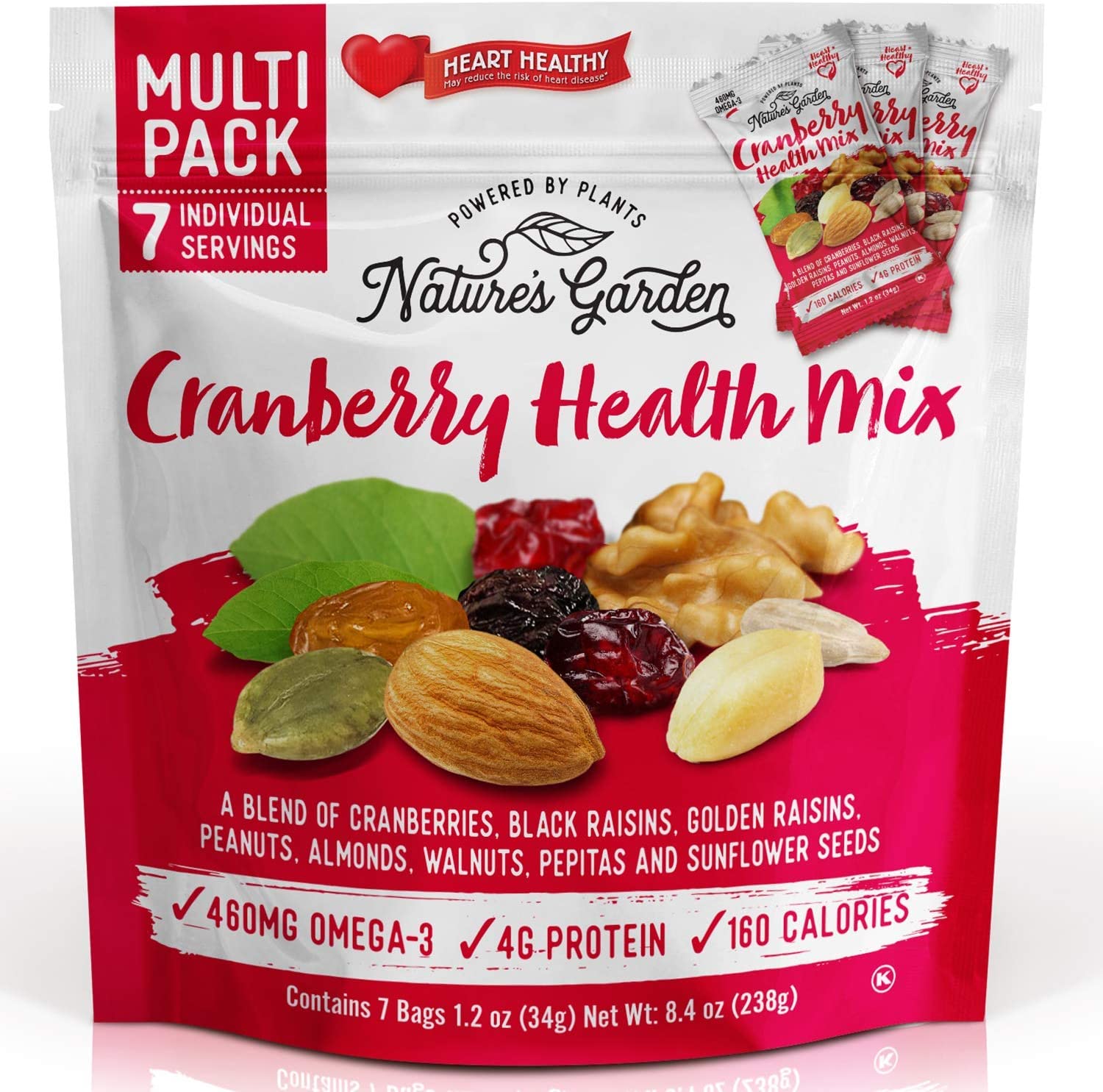 Natures Garden Cranberry Health Mix, Single Serve Bags – 8.4 Ounce (1.2 Ounce x 7 count)
