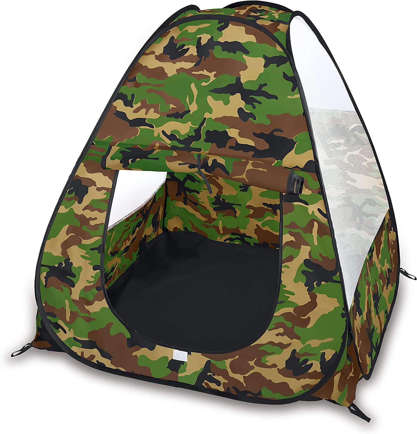 Camouflage Military Pop Up Play Tent – Collapsible Indoor/Outdoor Army Playhouse for Kids
