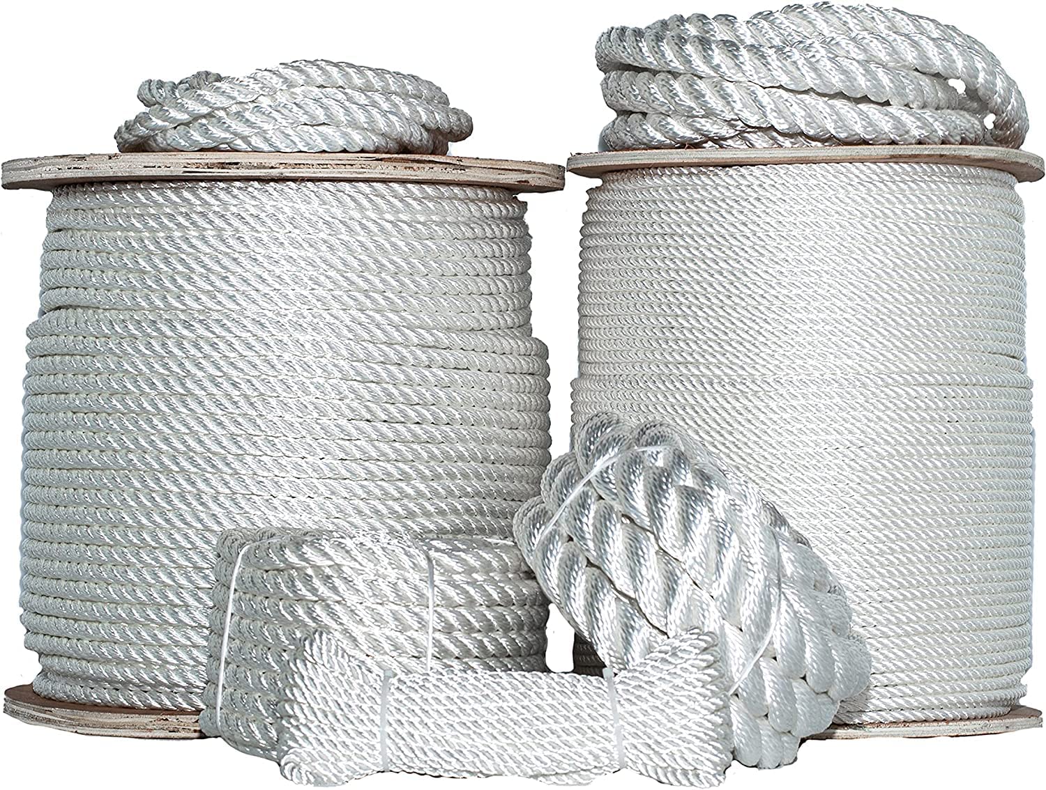 SGT KNOTS Twisted Polyester – Low Stretch and High Strength Rope for Rigging, Crafts & More (1/2" x 10ft, White)