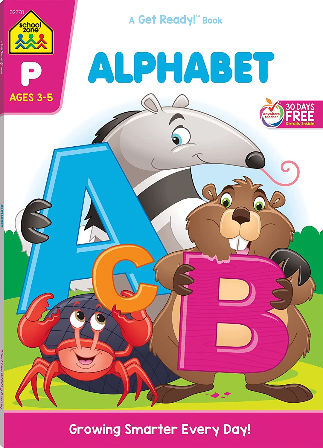 School Zone – Alphabet Workbook – 64 Pages, Ages 3 to 5, Preschool, ABC’s, Letters, Tracing, Alphabetical Order, and More (School Zone Get Ready!™ Book Series)
