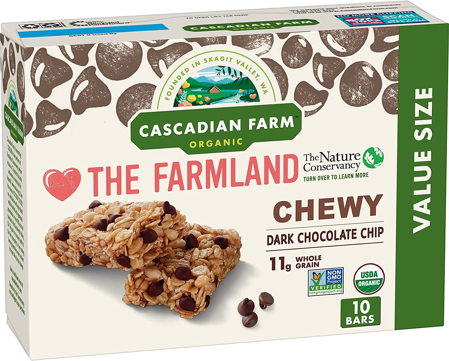 Cascadian Farm Organic Chocolate Chip Granola Bars, 10 ct, 12.3 oz