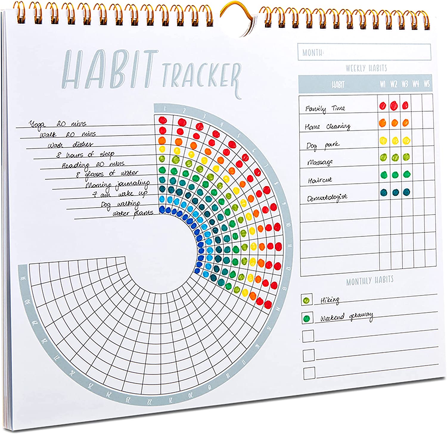 Lamare Habit Tracker Calendar – Inspirational Habit Journal with Spiral Binding – Daily Habit Tracker Journal and Goal Board – Motivational Goal Journal – Great Productivity Tool And Workout Calendar