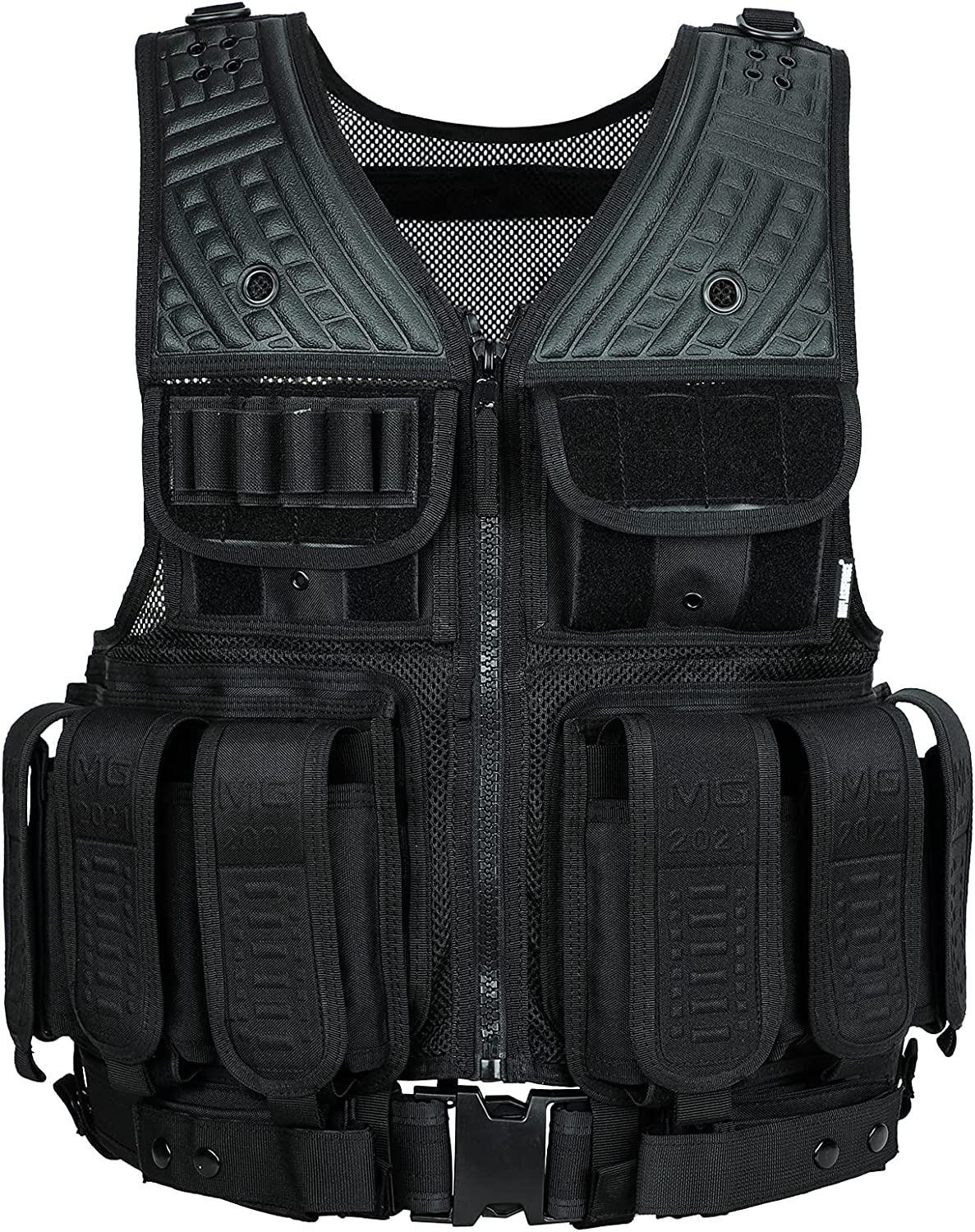 MGFLASHFORCE Lightweight Modular Law Enforcement Tactical Vest Adjustable Assault Vest Combat Training Vest