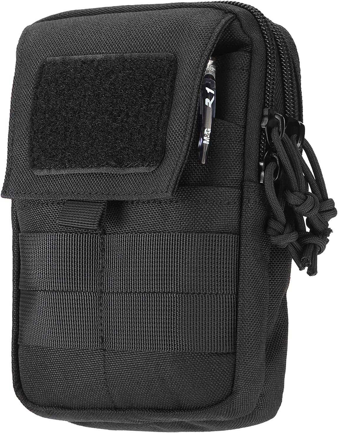 LefRight Multipurpose Tactical Molle Mobile Phone Belt Pouch EDC Gadget Slim Utility Waist Bag with Cellphone Holster Large Black