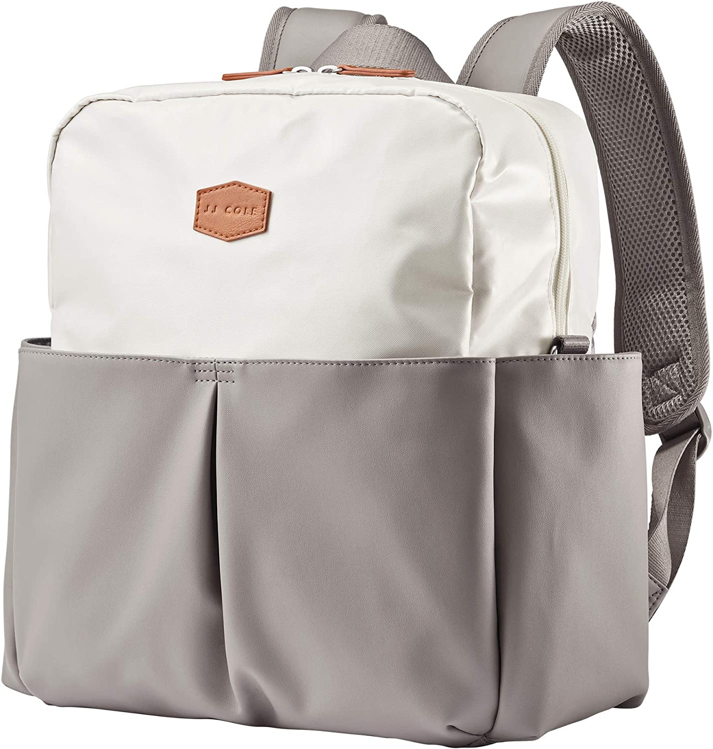 JJ Cole Popperton Boxy Backpack Diaper Bag, Mushroom, Gray
