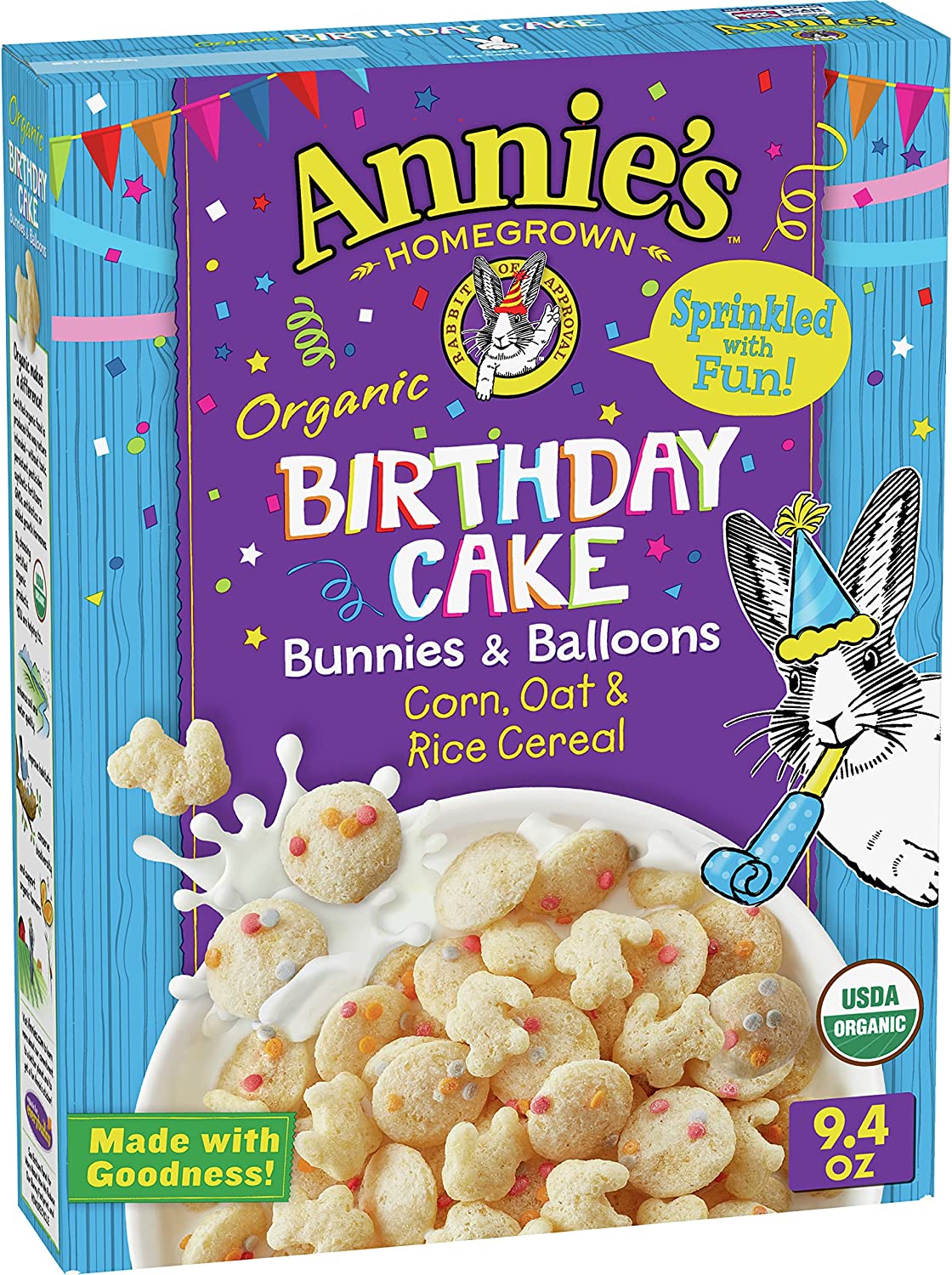Annie’s Birthday Cake Bunnies and Balloons Cereal, 9.4 oz