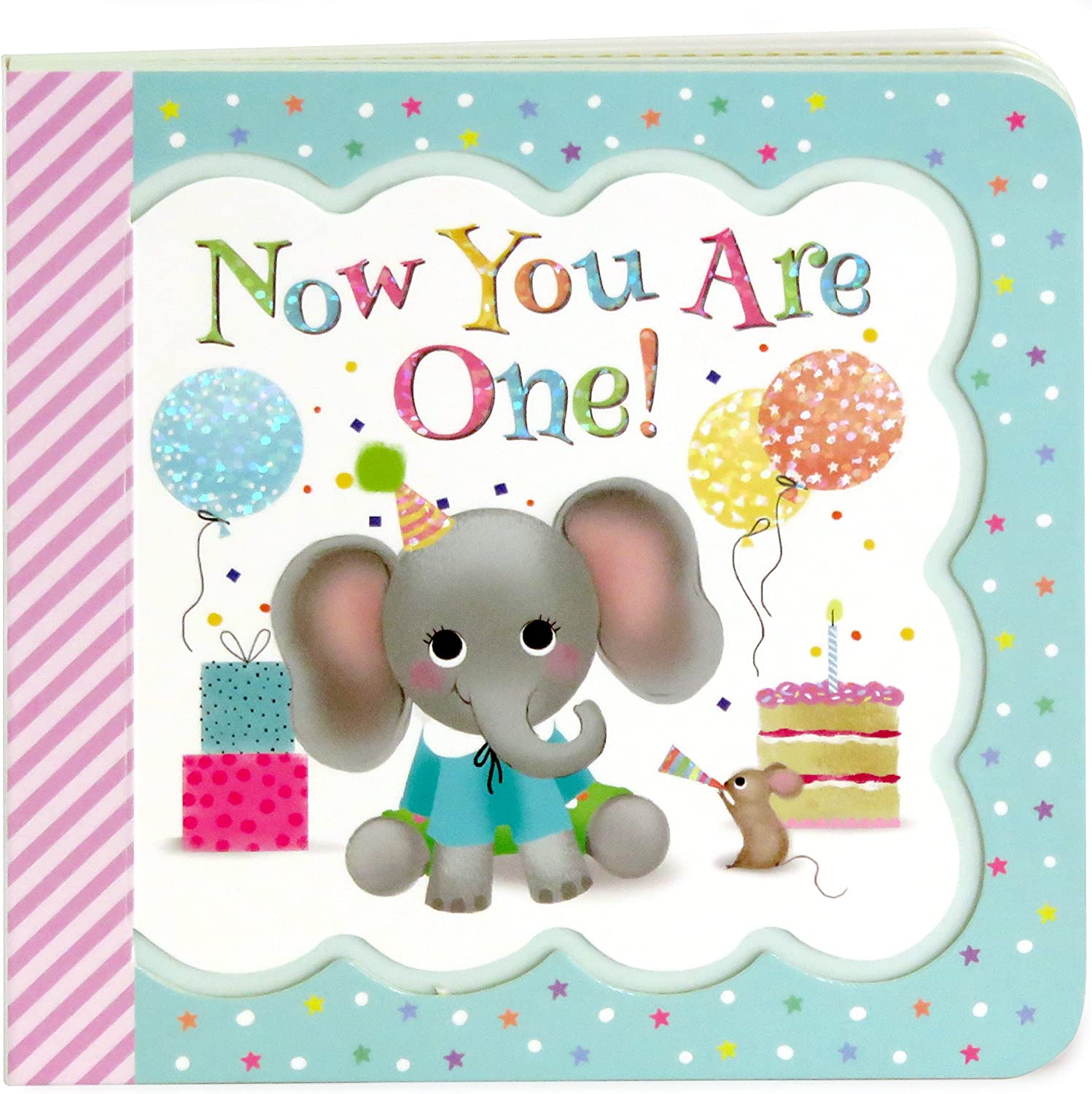 Now You Are One: Little Bird Greetings, Greeting Card Board Book with Personalization Flap, 1st Birthday Gifts for One Year Olds