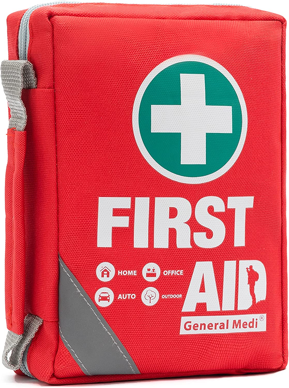 First Aid Kit – Small Compact First Aid Kit Bag(175 Piece) – Reflective Bag Design- Includes 2 x Eyewash, Instant Cold Pack, CPR Respirator, Emergency Blanket for Travel, Home, Office, Vehicle,Camping