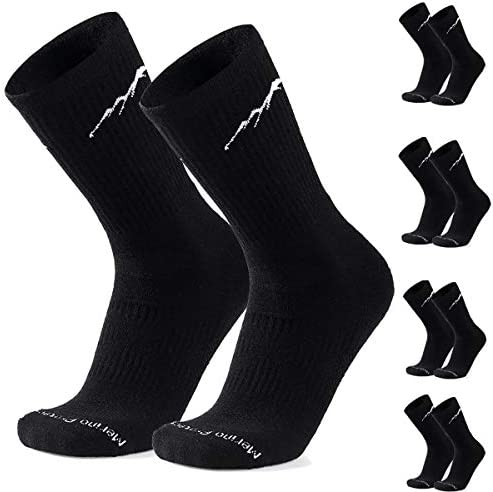 4 Pairs Organic Merino Wool Socks for Men Moisture Wicking Hiking Running Socks Everyday Thermal Crew Boot Cushion Socks