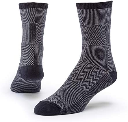 Maggie’s Organics – Organic Cotton Trouser Socks Pattern – 1 Pair Unisex (Patchwork Black-Medium)