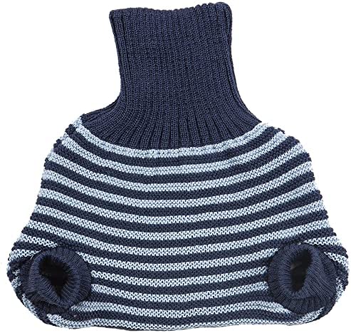 Organic Merino Wool Diaper Cover – Overnight Knit Diaper Cover for Fitted Cloth Diapers and Flats (EU 98-104 | 2-3 Years, Blue/Navy Stripes)