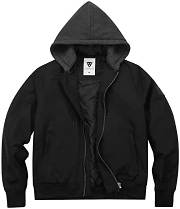 TH TYTHERLESS-Aries Jet Black Men’s Jacket,Bomber Coat,Specially Tailored Knitting Hooded And Square-quilted Inside