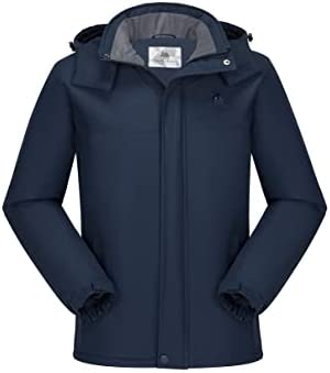 Golden Camel Men’s Winter Ski Jacket Mountain Snow Coats Waterproof Detachable Hood Windproof Fleece Rain Jackets