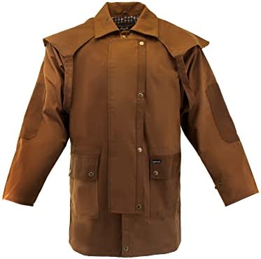 Resistance Oilskin Cotton Western Short Duster Jacket | Waterproof Breathable Long Sleeves 3/4 Length Duster