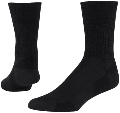 Maggie’s Organic Dark Urban Hiker Crew Wool Socks – Moisture Wicking – for Light Workout, Running and Walking