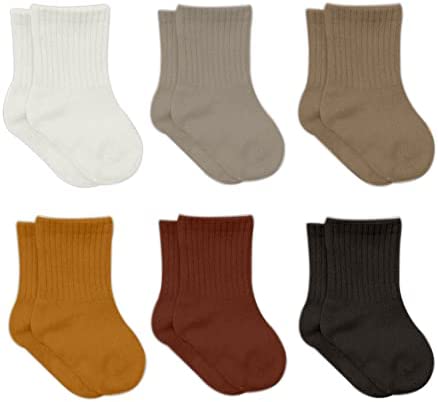 bistyle Baby Grip Ankle Socks 6 Pairs | Newborn Infant Toddlers Socks Anti-Allergic Cotton | Kids Boys Girls Ankle Socks