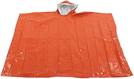 Emergency Rain Poncho, Survival Blanket Waterproof Insulation Reusable PE Aluminum Film for Camping for Outdoor